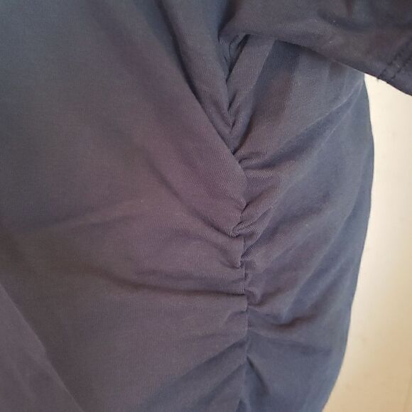 SEED TO STYLE Organic Cotton Black Side Ruching T-Shirt Pullover Lounge Dress xl - Picture 4 of 12